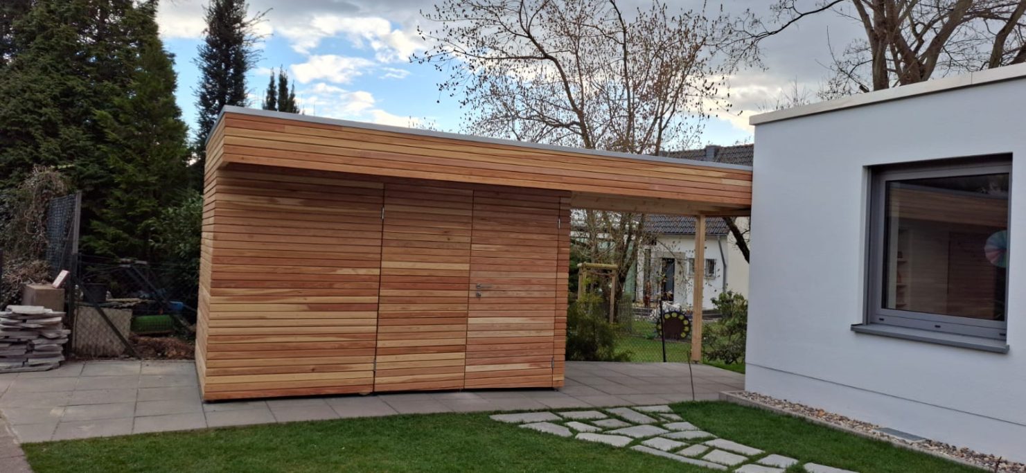 Fahrradschuppen mit Carport